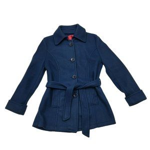 Born Famous Couture Clothing Pea Coat Single Breasted Teal Blue Women's Large